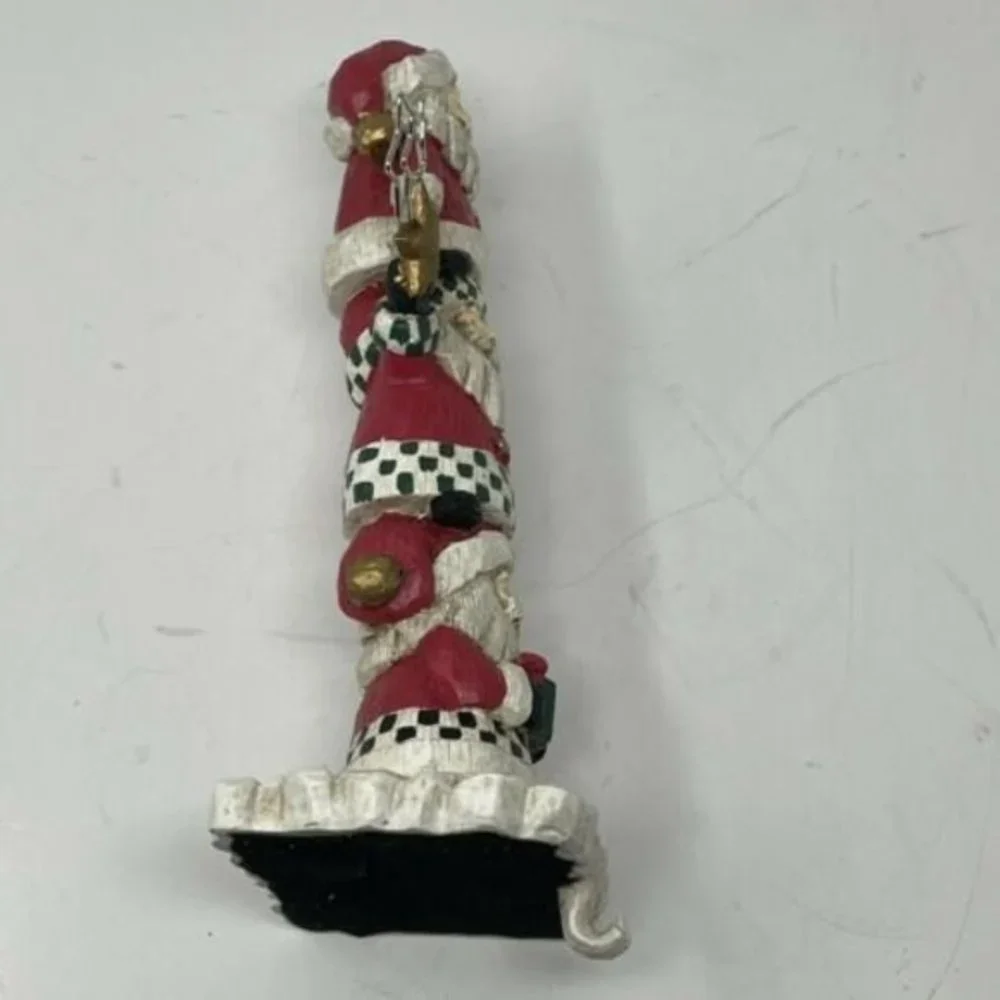 Christmas Stocking Holder Stacked Santa Claus Mantel Shelf Metal‎ Hook Photo
